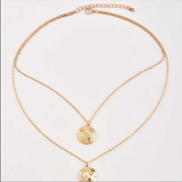 1 left! Double Layer Medallion Necklace - Picture 4 of 7